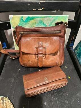Harbour 2nd Brown Leather Hazel Crossbody Bag and Matching Anchor Logo Wallet Se